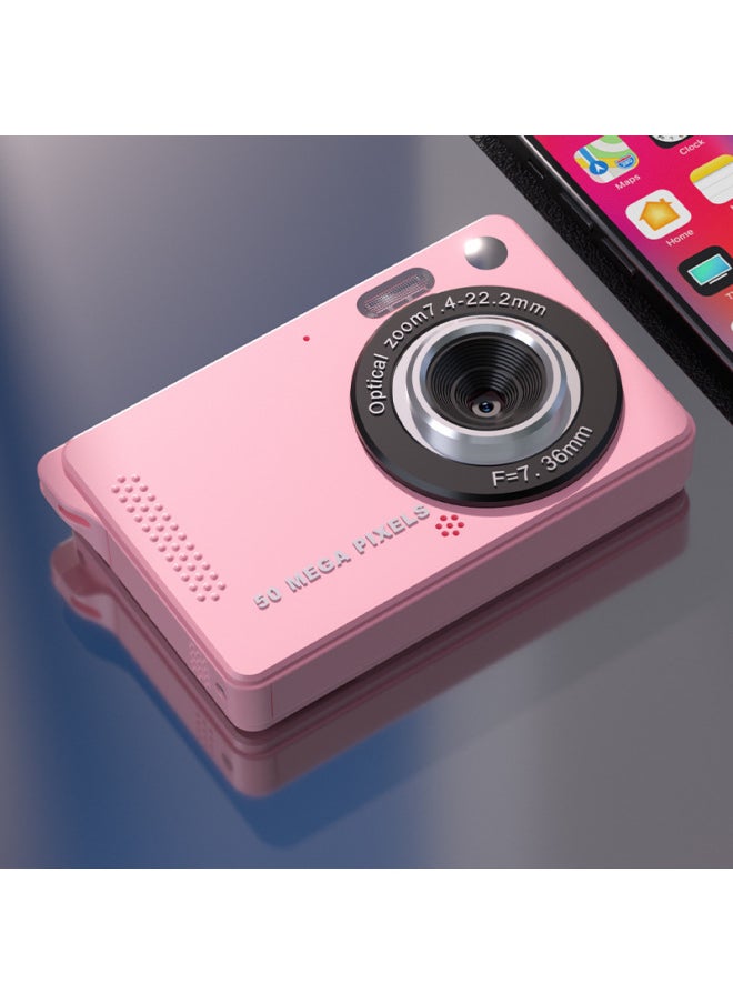 HD Digital Camera Ccd Student Party Retro Home Old-fashioned Camera Campus Card Machine Video Camera-color:M08 Pink-HD Large Screen  - Image 1