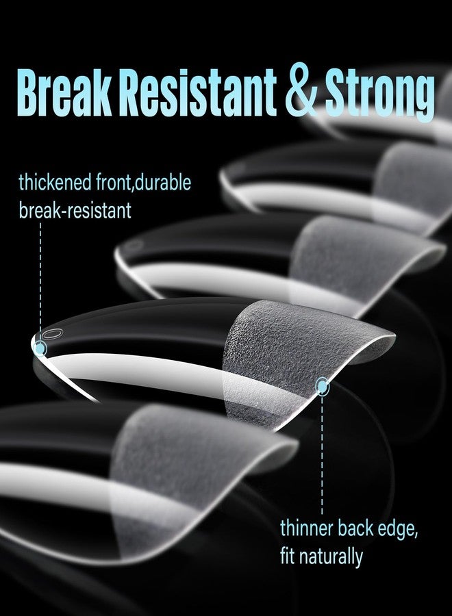 توميكا أطراف أظافر لوزية متوسطة الحجم من توميكا، 240 قطعة من أطراف أظافر أكريليك ناعمة، أطراف جل مسبقة التشكيل، أظافر لوزية متوسطة الحجم شفافة لتغطية كاملة لأظافر صناعية لتمديد الأظافر في صالونات الأظافر، 12 مقاسًا - Image 4