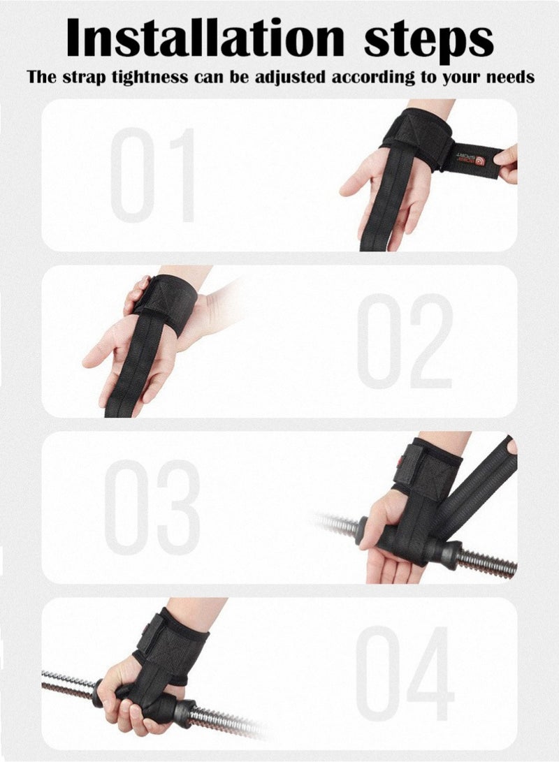 BOER Cotton Hard Pull Wrist Lifting Straps Grips Band-Deadlift Straps with Neoprene Cushioned Wrist Padded and Anti-Skid Silicone - for Weightlifting, Bodybuilding, Xfit, Strength Training - Image 5