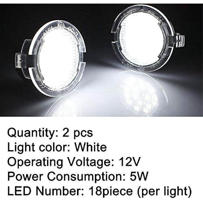 rayihni Full Led Side Under Mirror Puddle Light For Ford F150 Expedition Explorer Edge Flex Fusion Taurus X Lincoln Mercury Mirror Signal Lamp Indicator Waterproof Bright Replacement Accessories 2 Pcs White - Image 3