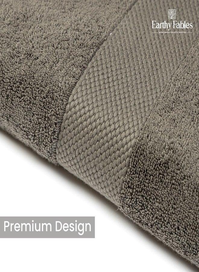 Earthy Fables Premium Face Towels - 100% Combed Cotton, 600 GSM, Ultra Soft, Quick Dry & Highly Absorbent, for Gym, Travel & Acne-Prone Skin, 30x30 cm, Set of 4 (Grey) - Image 3
