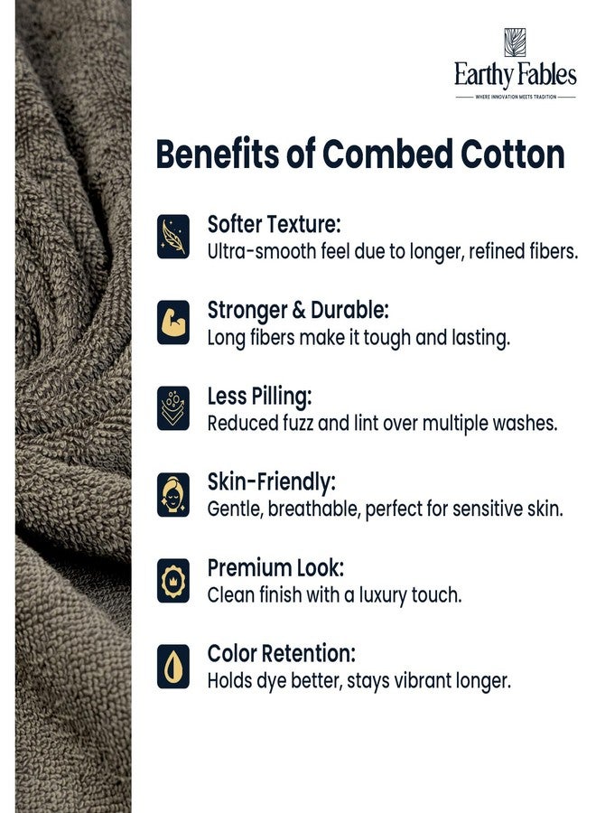 Earthy Fables Premium Face Towels - 100% Combed Cotton, 600 GSM, Ultra Soft, Quick Dry & Highly Absorbent, for Gym, Travel & Acne-Prone Skin, 30x30 cm, Set of 4 (Grey) - Image 5