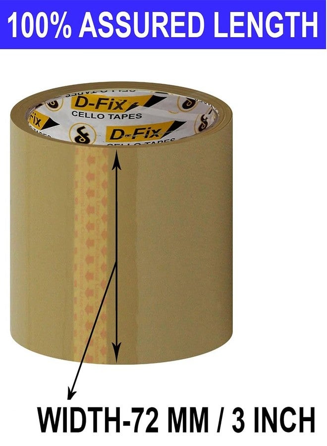 D-Fix شريط لاصق ذاتي بني اللون من دي-فيكس - طول 65 متراً - عرض 72 مم / 3 بوصات - 3 قطع في العبوة - شريط تغليف صناعي من مادة BOPP لتعبئة صناديق التجارة الإلكترونية، والاستخدام المكتبي والمنزلي (2) - Image 3