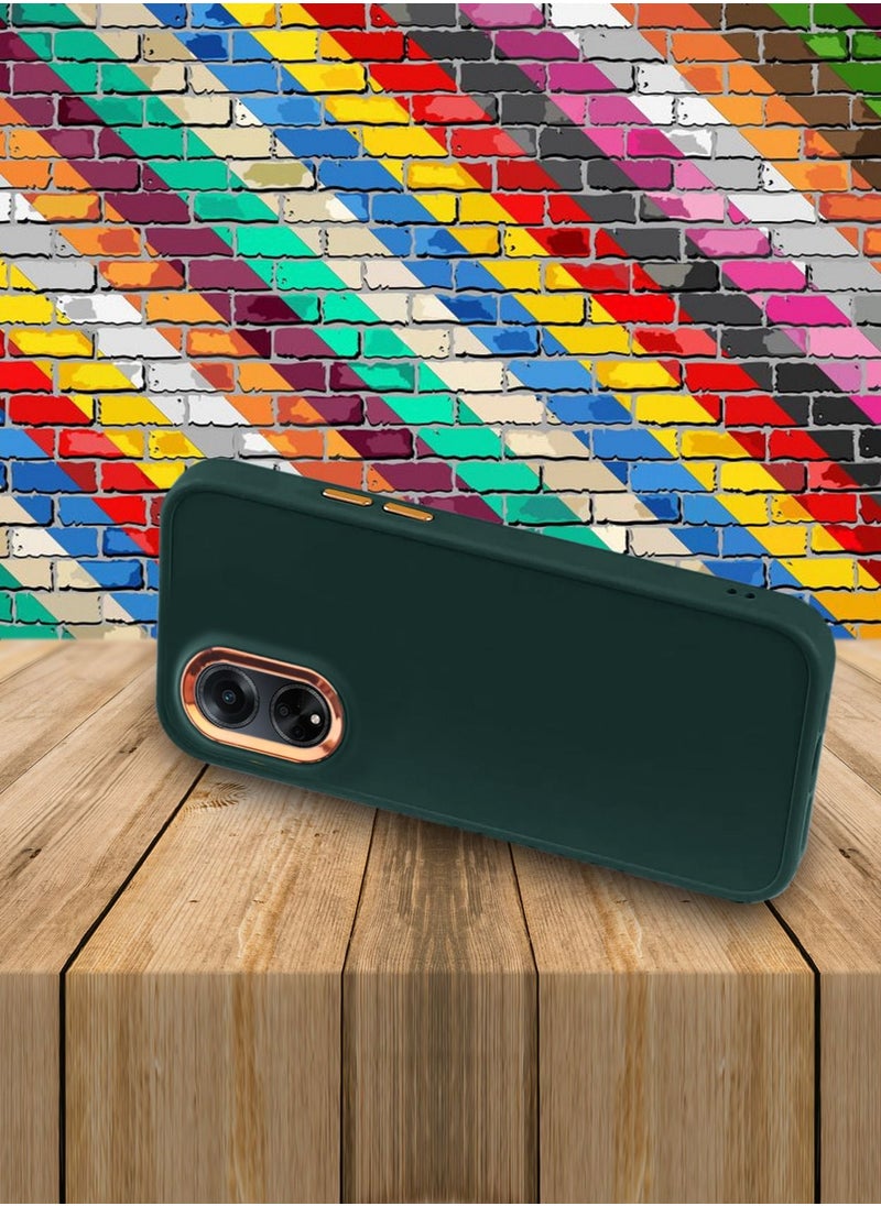 دبليو تيك غطاء جراب أنيق مطلي بالكاميرا لهاتف Oppo A98 5G 2023 باللون الأخضر الداكن  - Image 5
