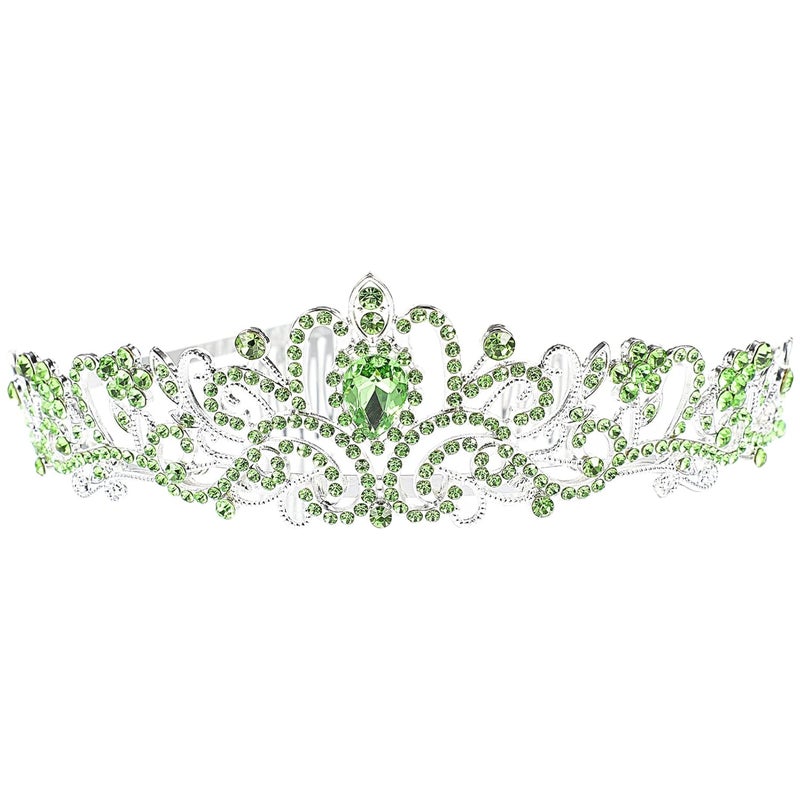 cheekyglo 3pcs Headband Rhinestones Bridal Headdress Banquet Christmas Bride, Crowns Women, Decor Combs Wedding Rhinestone Birthday Chic Alloy and for Handcrafted Green - Image 5