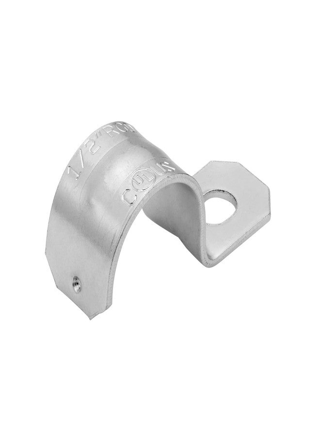 Maxxima 1/2 in. Rigid or RMC Push-On 1-Hole Pipe Straps for Conduit Installation, Zinc Plated Steel (100 Pack) - Image 3