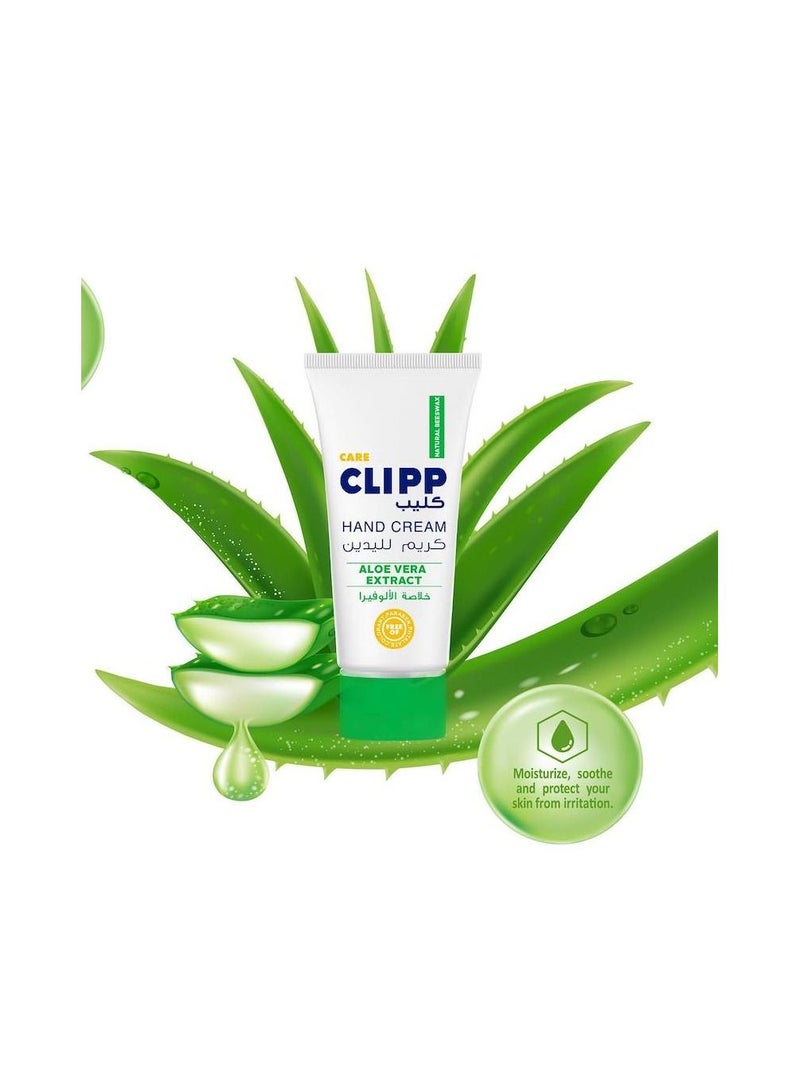 Clipp Aloe Vera Hand Cream All Skin Types Natural Beeswax 75ml - Image 2