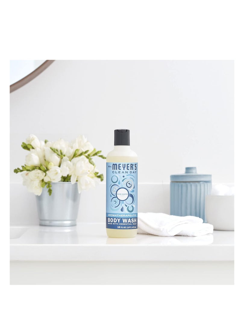 Mrs. Meyer's Clean Day - MRS. MEYER'S CLEAN DAY Moisturizing Body Wash for Women and Men, Biodegradable Shower Gel Formula Made with Essential Oils, Rain Water, 16 oz Bottle, Pack of 3 - Image 1