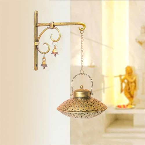 Netboon Handcraft Home Dcor Wall Hanging Incense Holder Brass Metal Dhoop BurnerTealight Candle Holder Incense Burner Pooja Item Dhoop Batti Stand - Image 3
