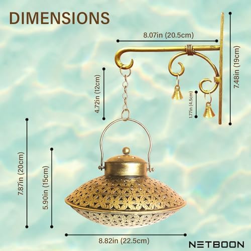 Netboon Handcraft Home Dcor Wall Hanging Incense Holder Brass Metal Dhoop BurnerTealight Candle Holder Incense Burner Pooja Item Dhoop Batti Stand - Image 5