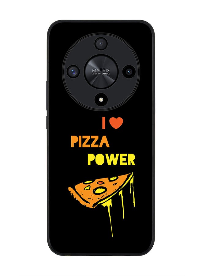 Stylizedd Rugged Black edge case for Honor X9b, Slim fit Soft Case Flexible Rubber Edges Anti Drop TPU Gel Thin Cover- I Love Pizza (Black) - Image 1