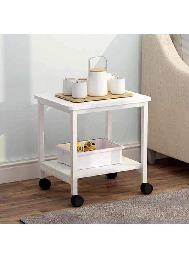Generic Table Double-Layer Storage Home Living Room Coffee, Iron Sofa Corner Simple Mini Movable Large Storage Space  - Image 2