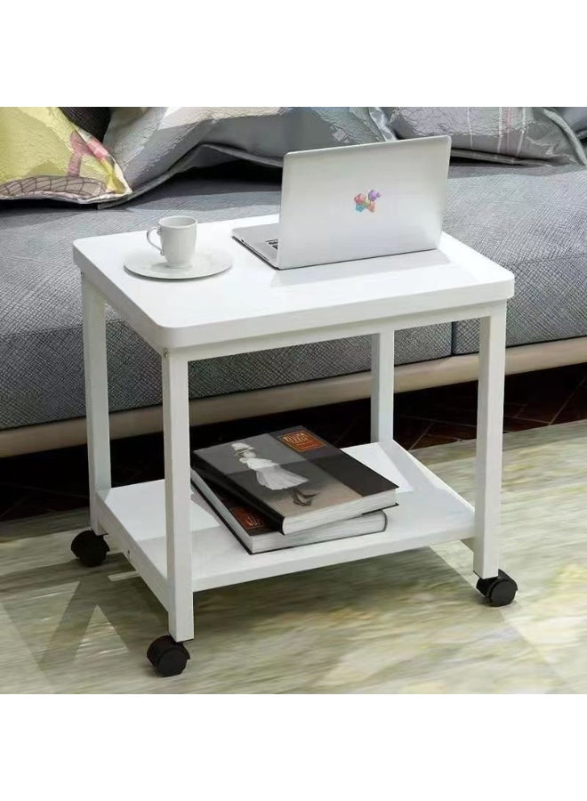 Generic Table Double-Layer Storage Home Living Room Coffee, Iron Sofa Corner Simple Mini Movable Large Storage Space  - Image 4