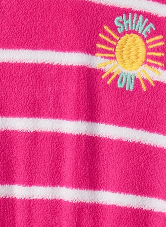 Hatley Baby Girls Swim Terry Coverup, Pink Paradise, 3-6 Months - Image 4