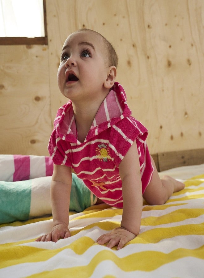 Hatley Baby Girls Swim Terry Coverup, Pink Paradise, 3-6 Months - Image 2