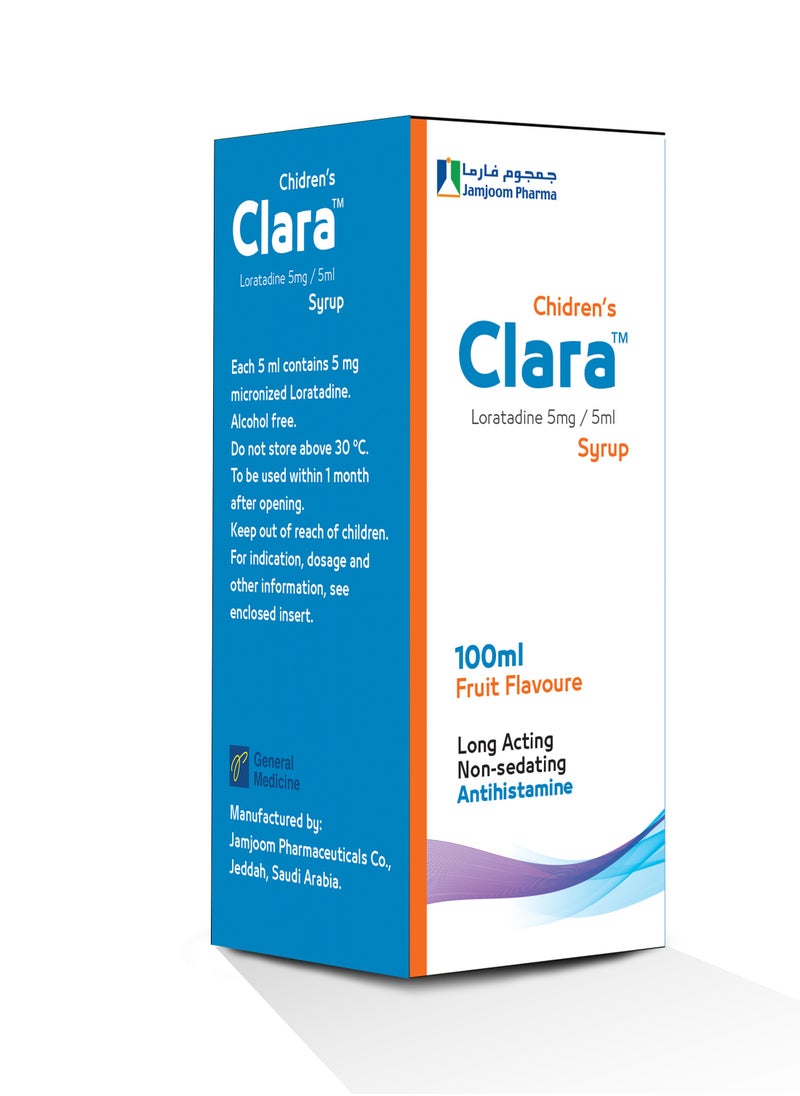 Clara Syrup Loratidine 5mg/5ml - 100ml - pzsku/Z3D1645530403FA360416Z/45/_/1732217072/e60ab758-a8ca-4291-9b6c-d48015a73da0