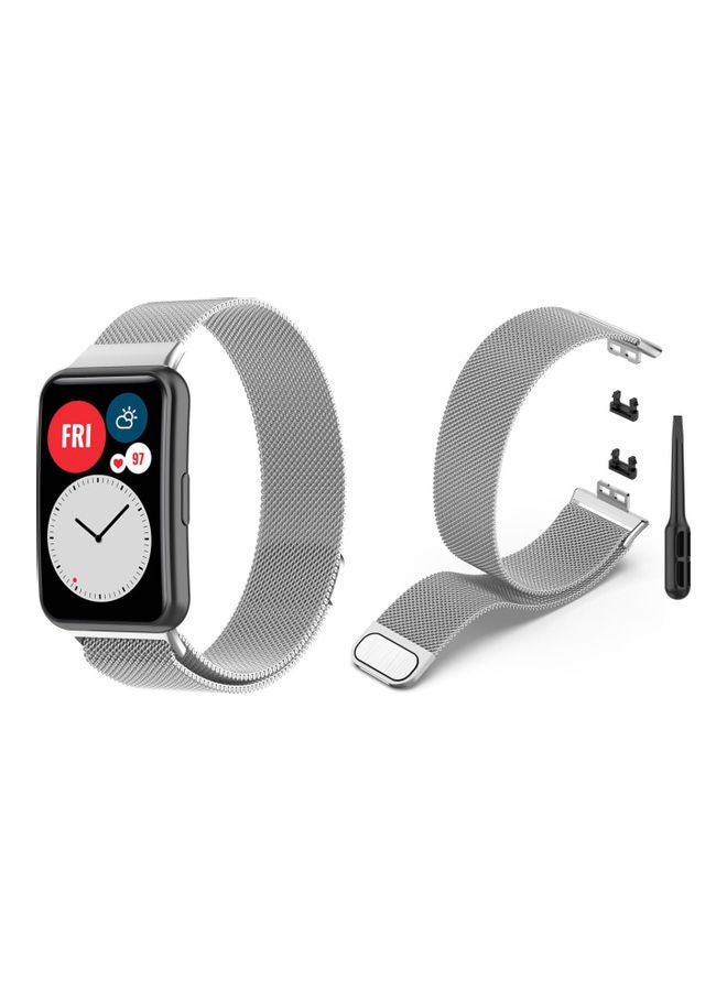 Milanese Replacement Band For Huawei Watch Fit Silver - Image 1