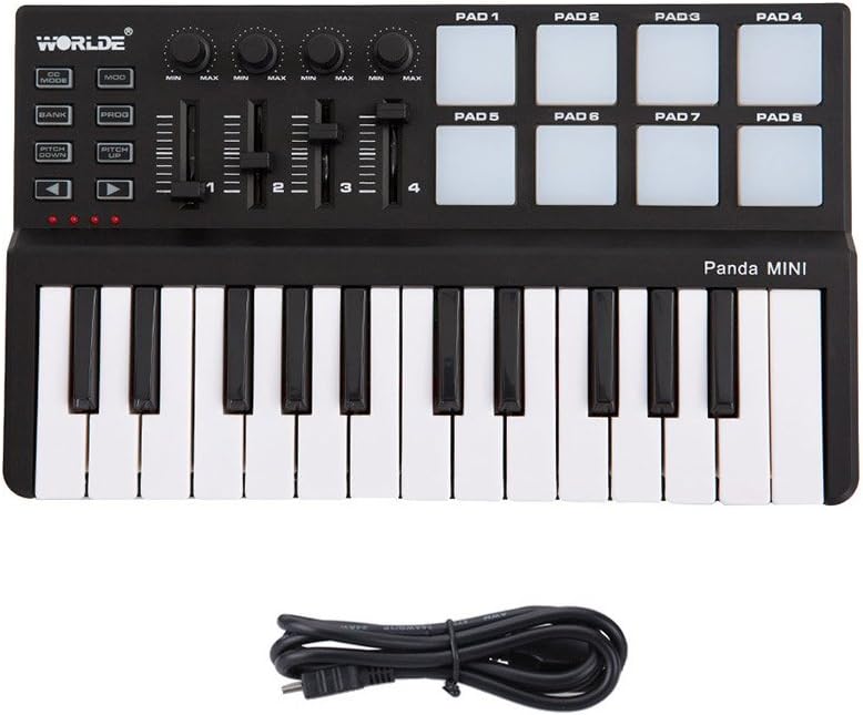 Btuty لوحة مفاتيح MIDI Panda mini الصغيرة والمحمولة، بـ 25 مفتاحًا، تتوافق مع منصات MIDI، تعمل عبر منفذ USB - Image 4