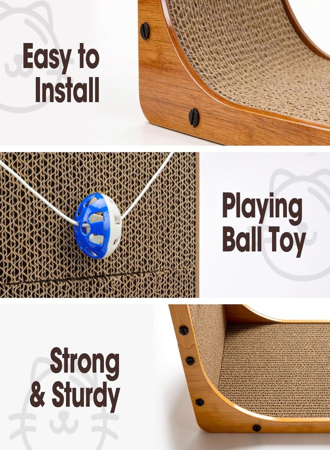 YesBes 2 Pack Cat Scratcher, 23.6 Inch L Shape Vertical Cat Scratching Board with Ball Toy for Indoor Cats, Large Cat Scratching Post for Wall and Couch - Image 4