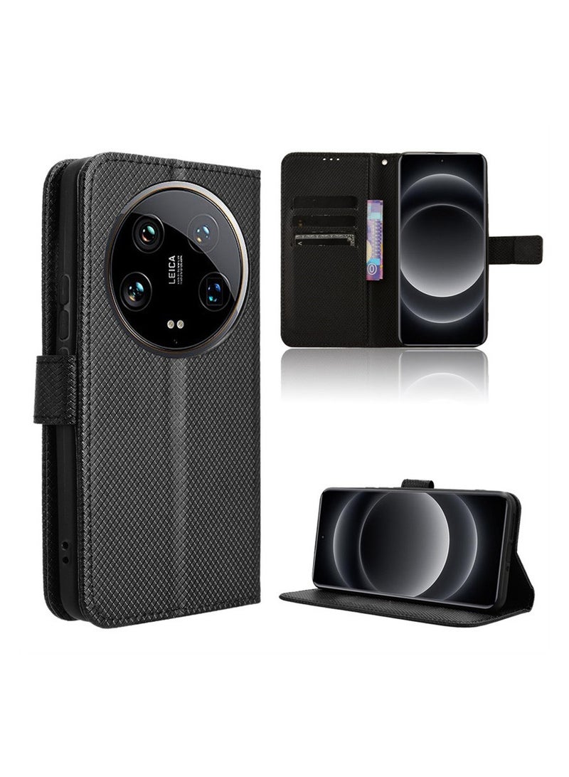 عام حافظة جلدية متوافقة مع Xiaomi 14 Ultra، جلد PU قابل للطي متوافقة مع حافظة Xiaomi 14 Ultra 5G. - Image 1