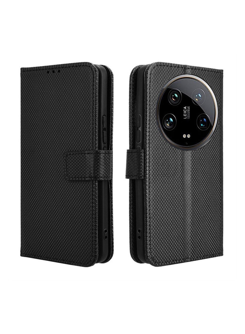 عام حافظة جلدية متوافقة مع Xiaomi 14 Ultra، جلد PU قابل للطي متوافقة مع حافظة Xiaomi 14 Ultra 5G. - Image 2