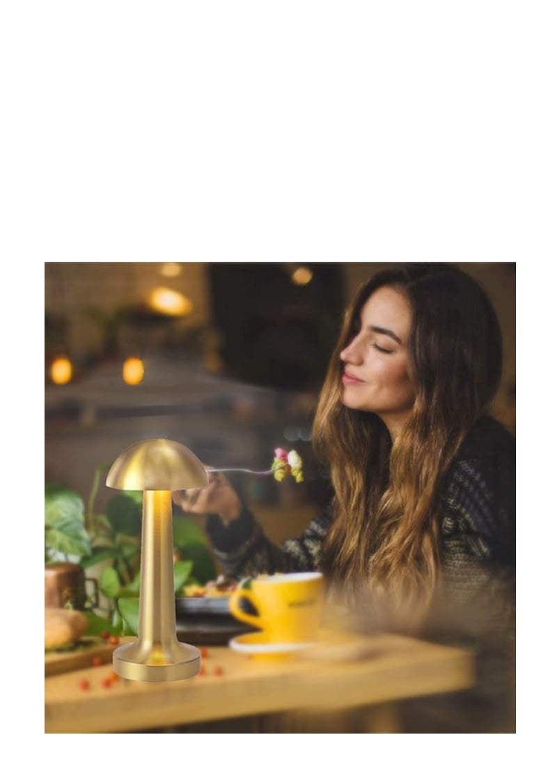 Cordless Industrial LED Table Lamp  Rechargeable Battery Operated Metal Touch Sensor Brightness Portable Night Light for Dining Restaurant Nightstand - Image 3