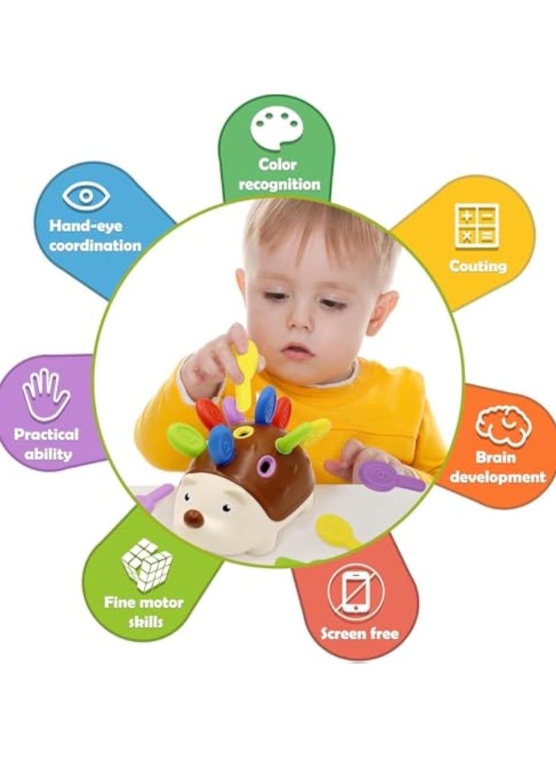 ويمسي ألعاب مونتيسوري للأطفال الصغار ألعاب القنفذ التعليمية للأطفال بعمر سنة واحدة، ألعاب تعليم المهارات الحركية الدقيقة للأطفال في مرحلة ما قبل المدرسة، ألعاب الأطفال العد والفرز، هدايا للأطفال بعمر 18 شهرًا 2 3 4 سنوات من عمر 2 سنة الأولاد والبنات - Image 5