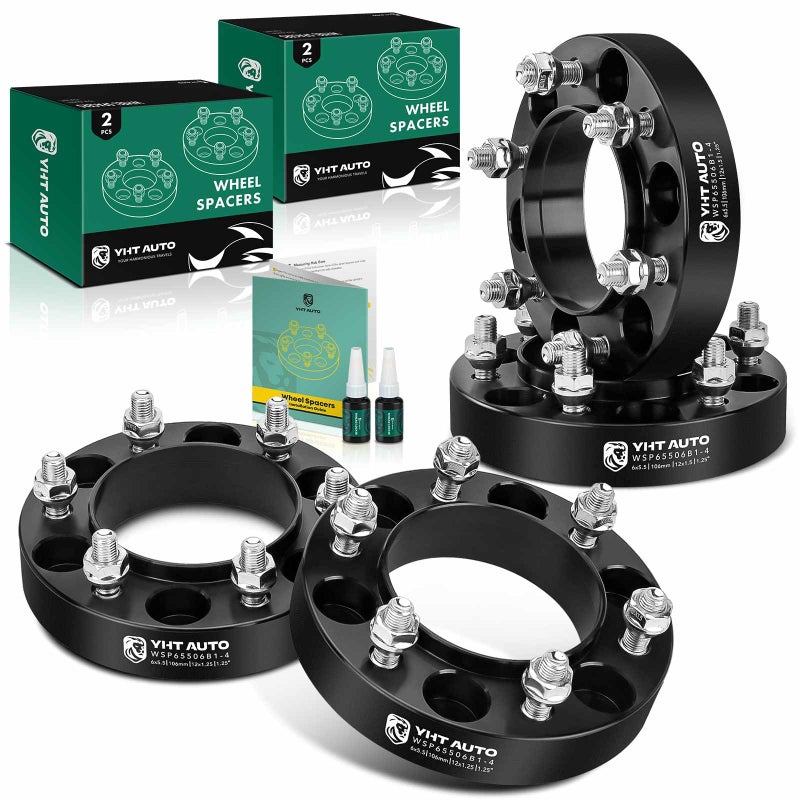 YHTAUTO 6x55 Hubcentric Wheel Spacers 125 inch Fit Toyota Tacoma Tundra 4Runner FJ Cruiser Lexus GX Models Forged 6x1397 mm 6 Lug Tire Spacers 32 mm wM12x15 Studs 106 mm Hub Bore 4PCS Black
