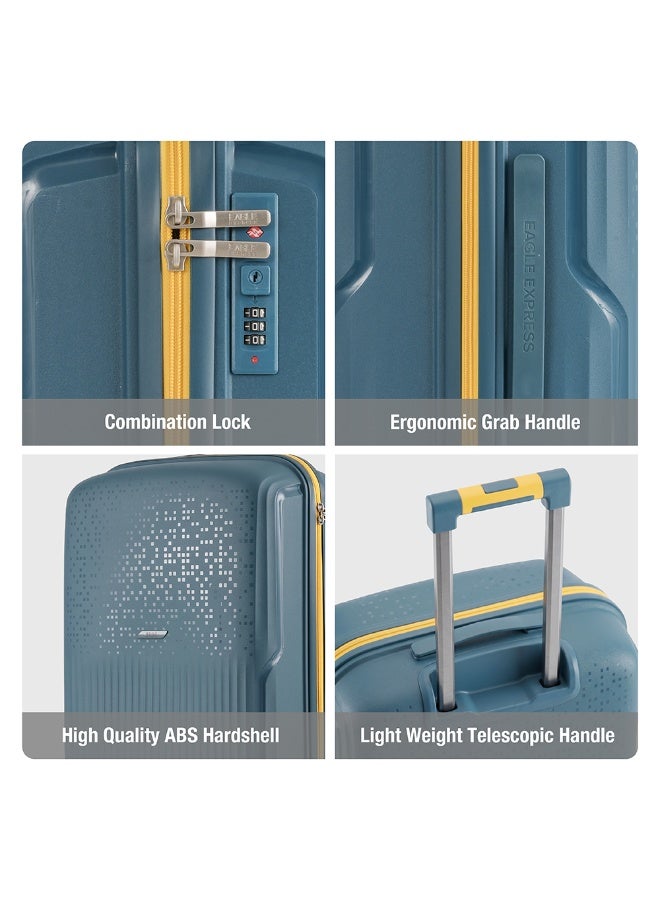 Eagle Express NEON X PP Hard Shell Luggage Set of 4 (14/20/24/28-inch) - Anti-Theft Zipper, 8 Spinner Wheels -  Peacock Blue - 2 Year Warranty - Image 5