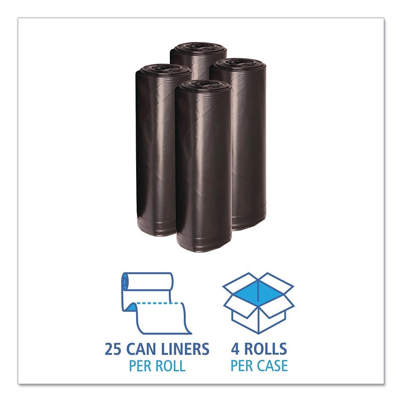boardwalk Boardwalk 519 SHGrade Repro Can Liners 38x58 60gal 12mil Black 10 Bags per Roll Case of 10 Rolls  - Image 3