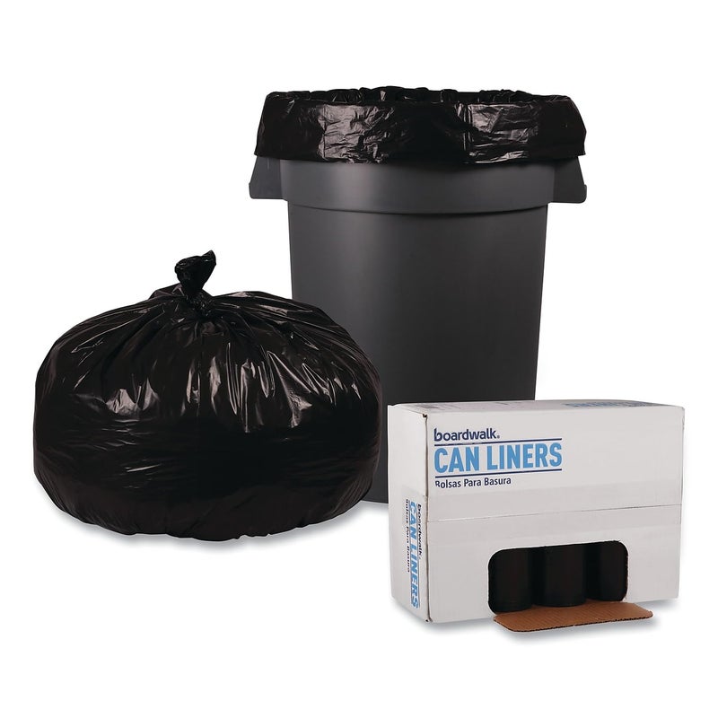 boardwalk Boardwalk 519 SHGrade Repro Can Liners 38x58 60gal 12mil Black 10 Bags per Roll Case of 10 Rolls  - Image 4