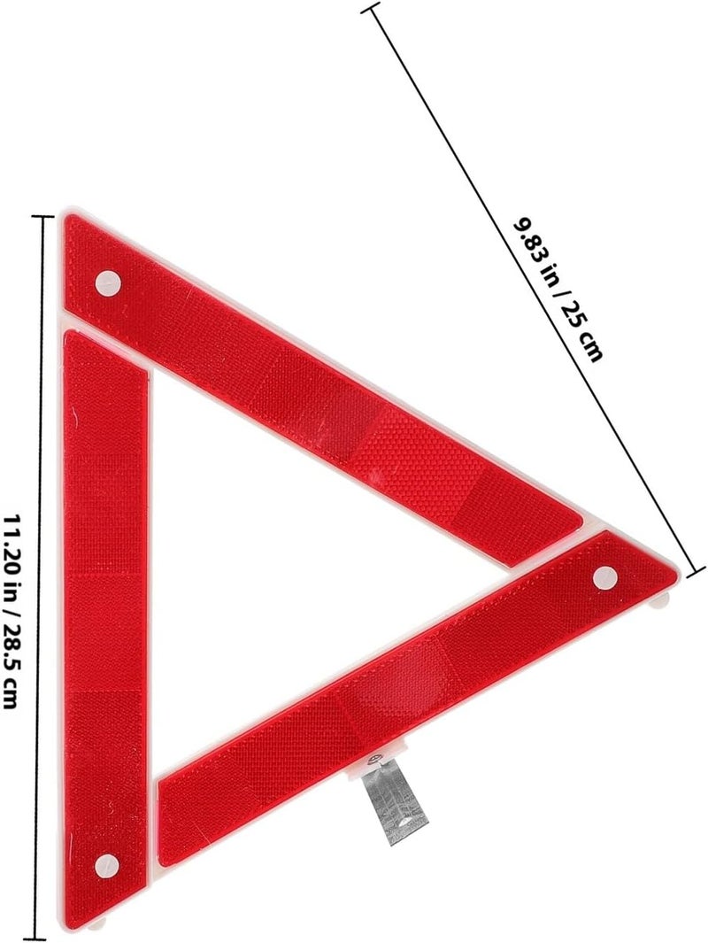 2pcs Foldable Reflective Triangle Warning Signs Car Safety Reflectors Emergency Roadside Tripod Stopper Plastic Triangles for Vehicle Breakdown - Image 2