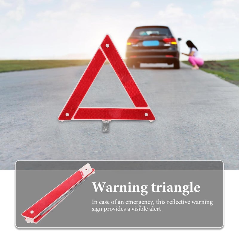 2pcs Foldable Reflective Triangle Warning Signs Car Safety Reflectors Emergency Roadside Tripod Stopper Plastic Triangles for Vehicle Breakdown - Image 4