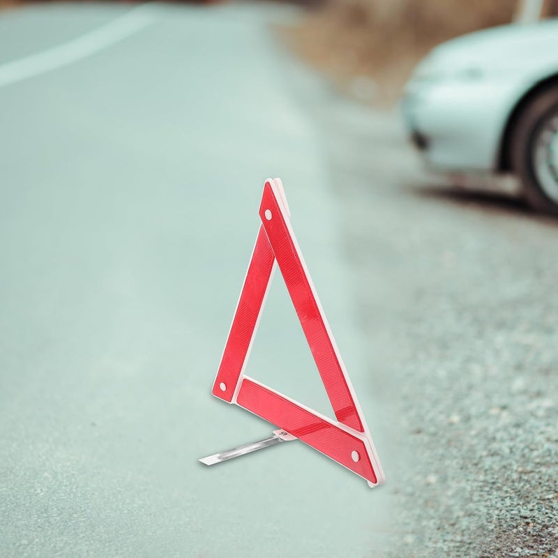 2pcs Foldable Reflective Triangle Warning Signs Car Safety Reflectors Emergency Roadside Tripod Stopper Plastic Triangles for Vehicle Breakdown - Image 5