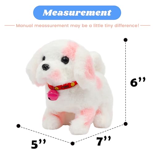 Hopearl Walking Point Dog Interactive Electronic Pet Plush Toy Puppy Woof and Moving Animated Nodding Head Gifts for Toddlers Birthday Pink 7 - Image 5