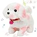 Hopearl Walking Point Dog Interactive Electronic Pet Plush Toy Puppy Woof and Moving Animated Nodding Head Gifts for Toddlers Birthday Pink 7 - Image 2