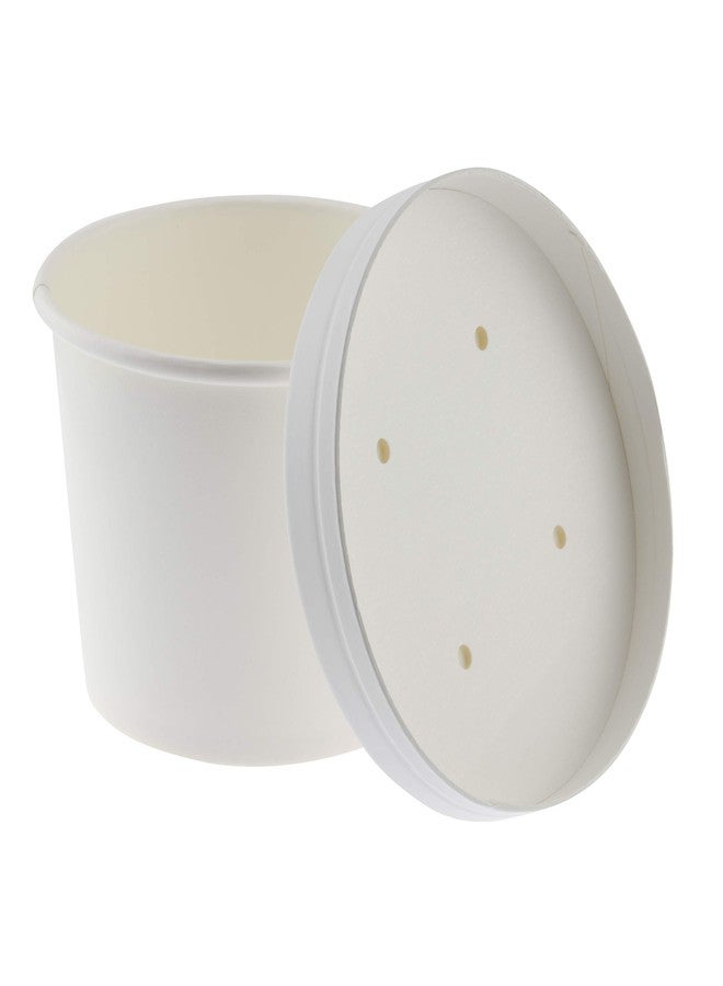 NYHI Kraft 50 Pack 16 oz White Paper Bowls Soup Storage Containers With Lids Insulated Take Out Disposable Food Storage Cups For Hot Cold Foods To Go Bowls With Vented Lids - Image 4