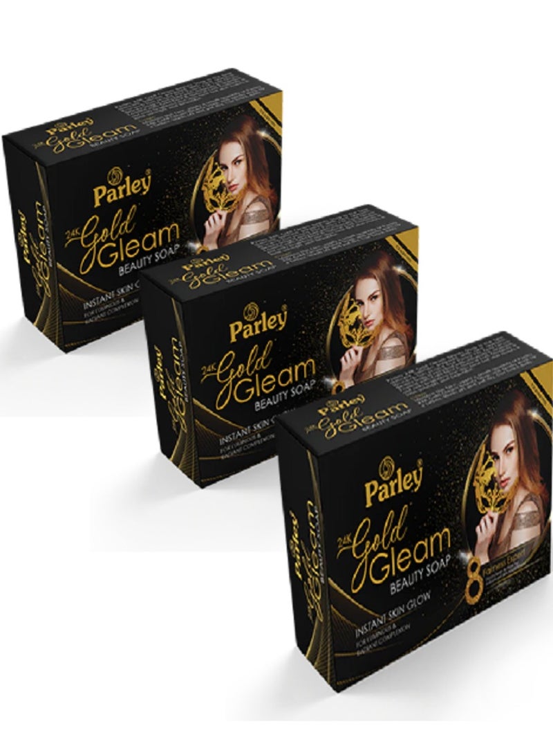 بارلي ثلاثة قطع من صابون الجمال اللامع من الذهب عيار 24 قيراط - Image 1