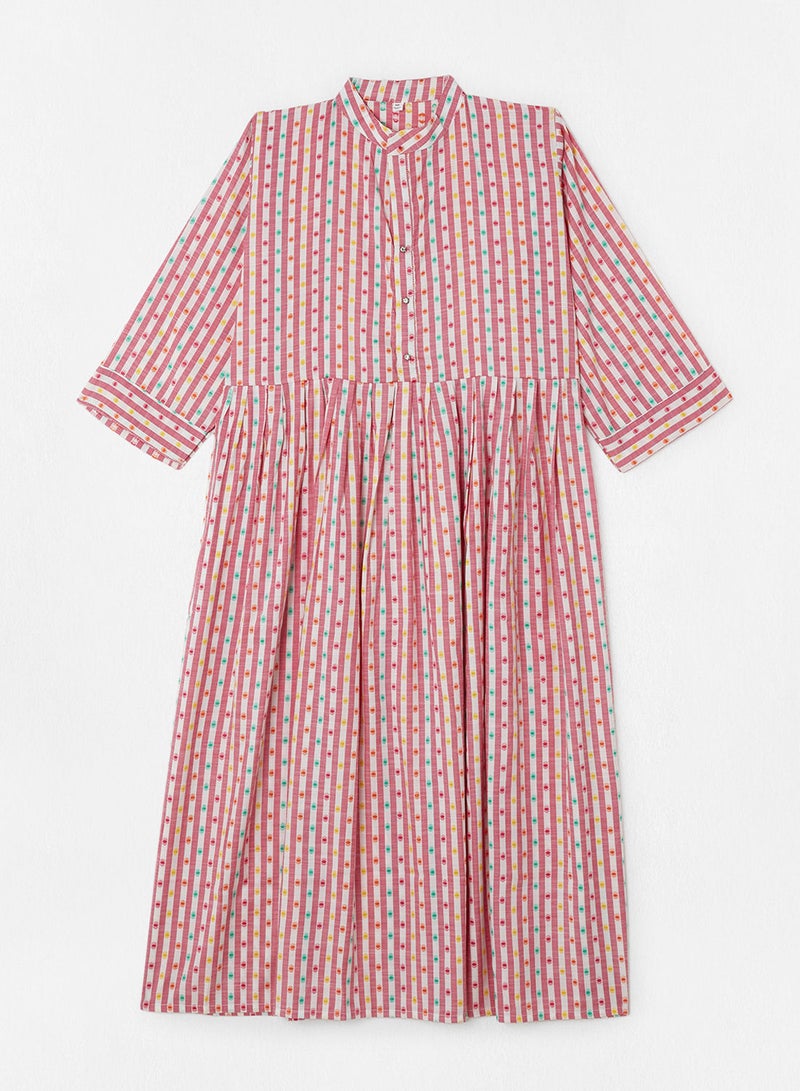 HANA & SARA Button Detail Printed Jalabiya - Image 1