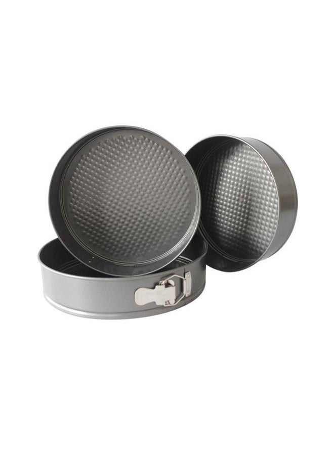 yongsheng 3-Piece Non-Stick Round Cake Mould Set Dark Grey 18cm+20cm+22cm- circular Springform interlocking and leak- proof seal carbon baking C ake Pan  - Image 1