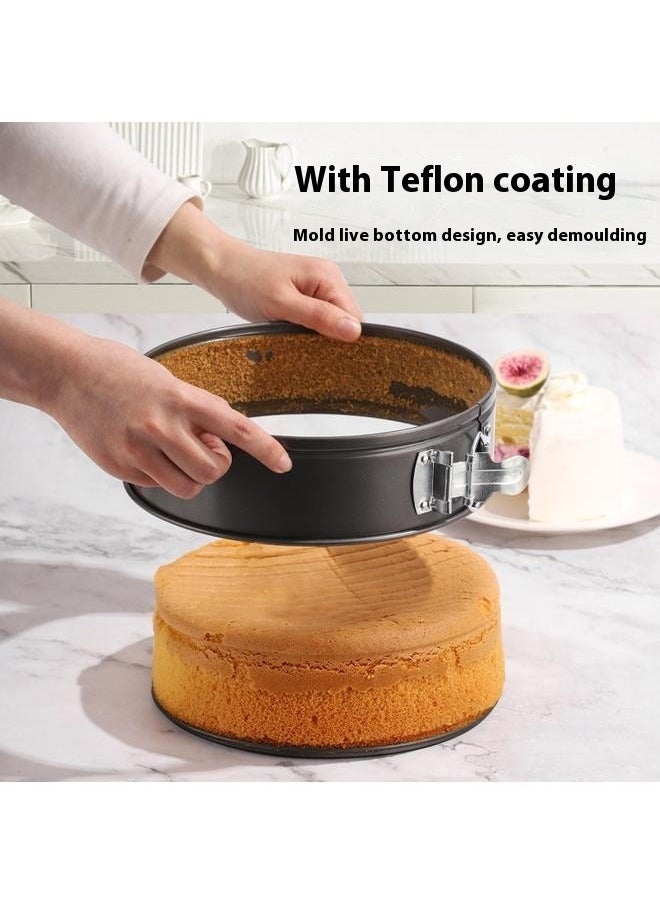 yongsheng 3-Piece Non-Stick Round Cake Mould Set Dark Grey 18cm+20cm+22cm- circular Springform interlocking and leak- proof seal carbon baking C ake Pan  - Image 5