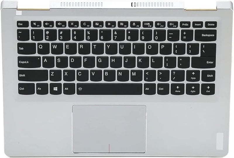 Yoga 710 14 Replacement Backlit Keyboard Silver Palmrest Black Keys - Image 2