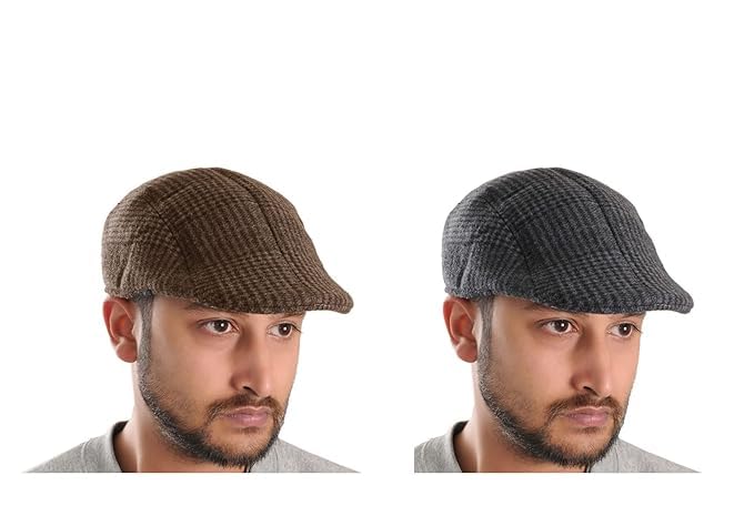 CLOTHERA Golf/Flat Caps for Men (Pack of 2) (Black & Brown) - Image 5