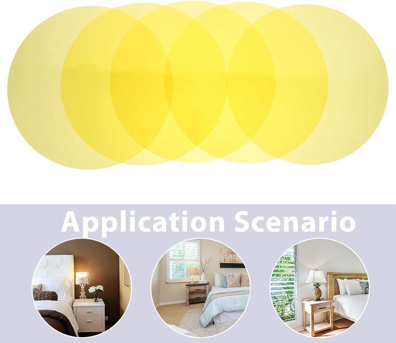 15pcs Ambient Lighting Tint Circles - 60mm Light Blocking Gel Discs - Color Correction Film Sheets - Adhesive Diffuser Filters for Mood Lighting Decor Yellow - Image 3