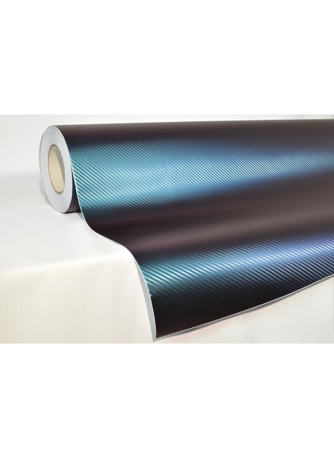 Vvivid® Xpo Purple To Blue Chameleon Carbon Fiber Vinyl Wrap Roll W/Air-Release Technology (1Ft X 5Ft)