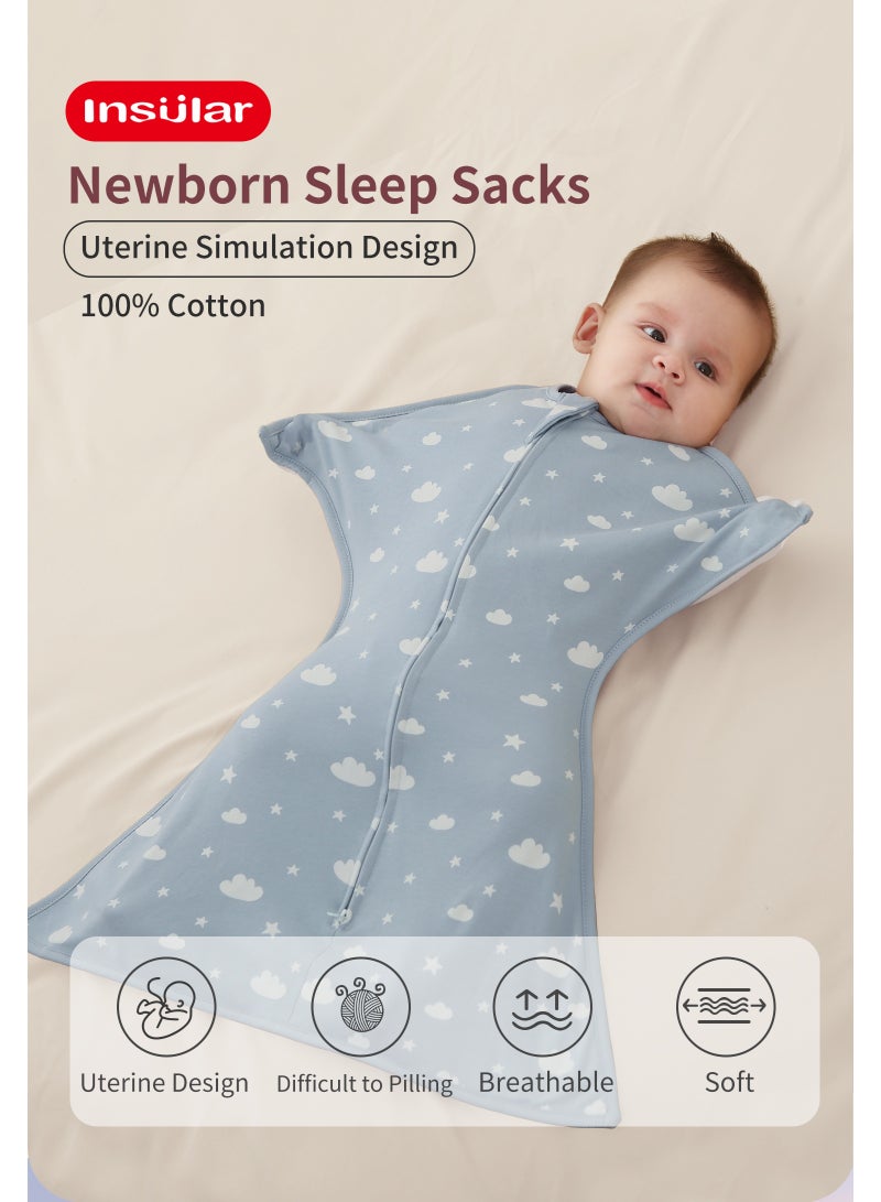 انسولار ببيو قلاط الطفل، حقيبة بطانية، تصميم بدون التفاف الذراعين، الانتقال 3-6 أشهر الفتيات والفتيان، 100٪ تنفس القطن - Image 5