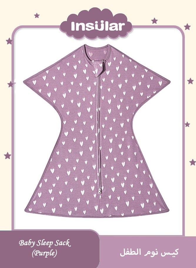 انسولار ببيو قلاط الطفل، حقيبة بطانية، تصميم بدون التفاف الذراعين، الانتقال 3-6 أشهر الفتيات والفتيان، 100٪ تنفس القطن - Image 1