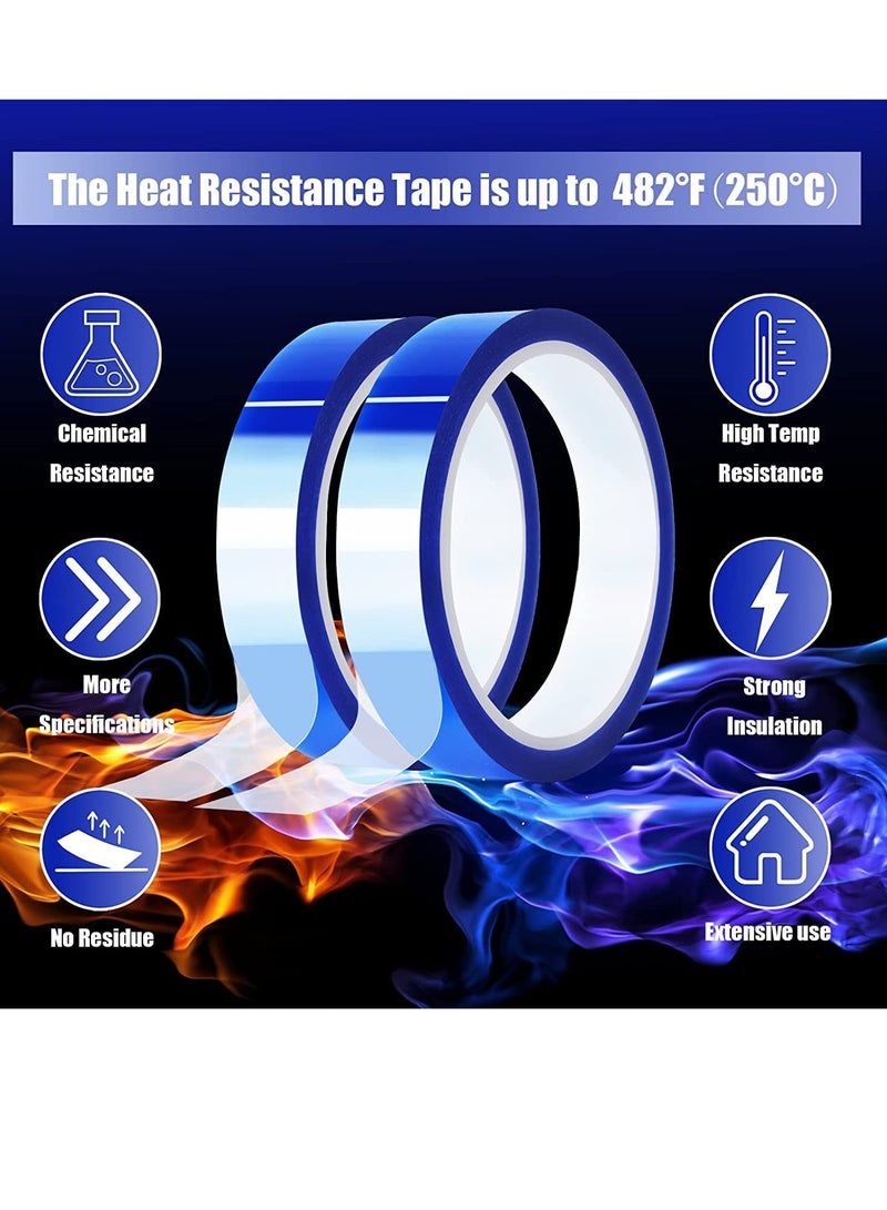 كيلا شريط حراري، شريط مقاوم للحرارة العالية، شريط نقل حراري لطباعة التسامي الحراري، بدون بقايا - 2 بكرة باللون الأزرق (108 قدم) - Image 4