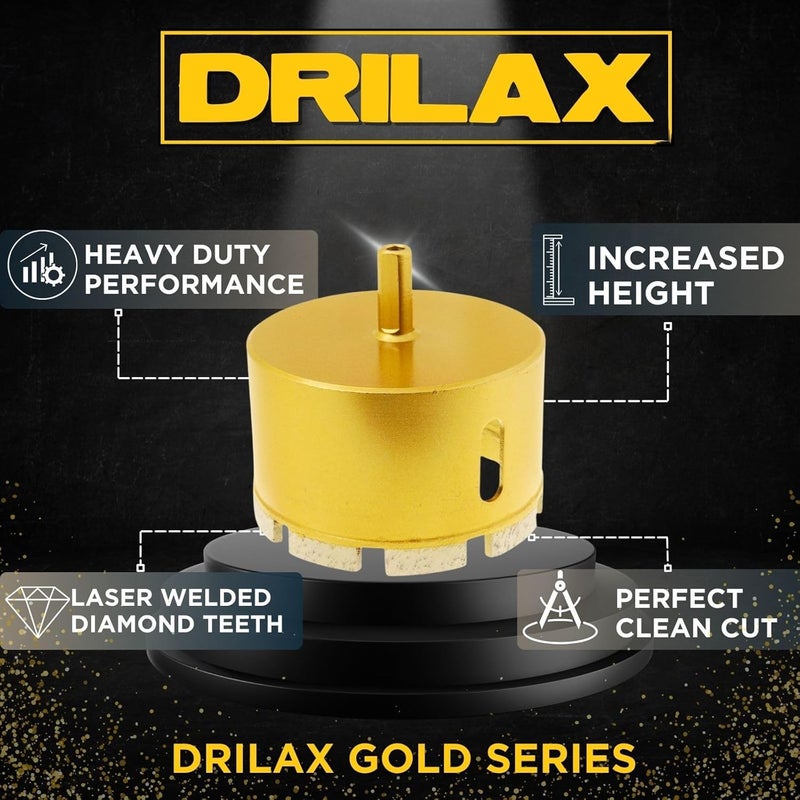 DRILAX 3-1/8 Inch Diamond Masonry Hole Saw | Heavy Duty Sintered Dry Core Bit | for Concrete, Brick, HVAC Vents, AC Pipes, Electrical Conduits | 3/8" Shank - Image 5