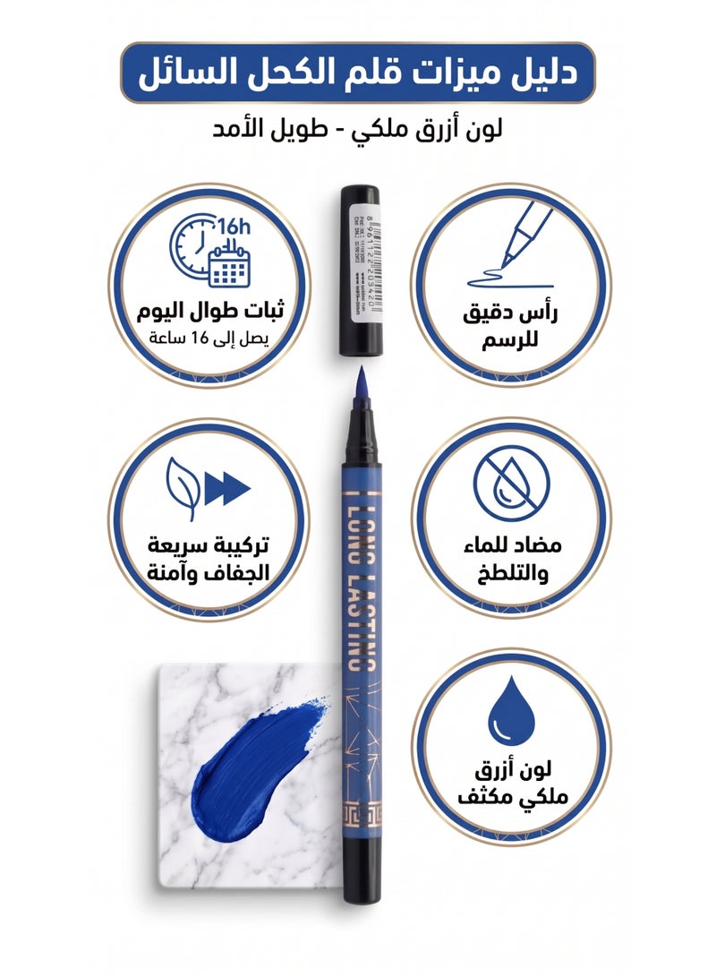 Professional Longlasting Eye Pencil - Shade 110 Electric Blue - 2-in-1 Kohl & Eyeliner - Waterproof - Image 4